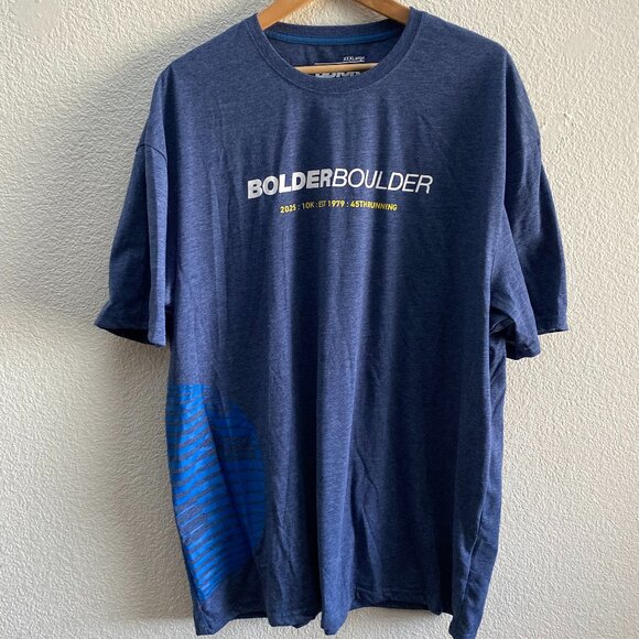 Bolder Boulder 10K 2025 45th Running Blue T-Shirt Men's 3XL Race Running - Picture 1 of 3